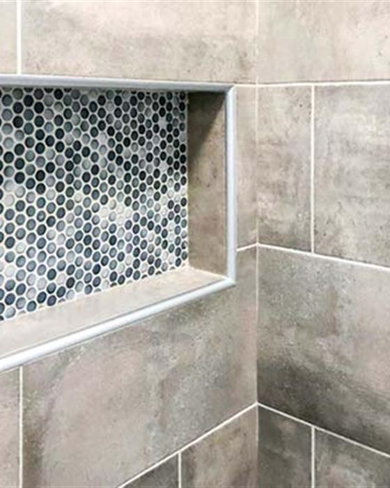 Porcelain tile flooring installation for a Central Arkansas home