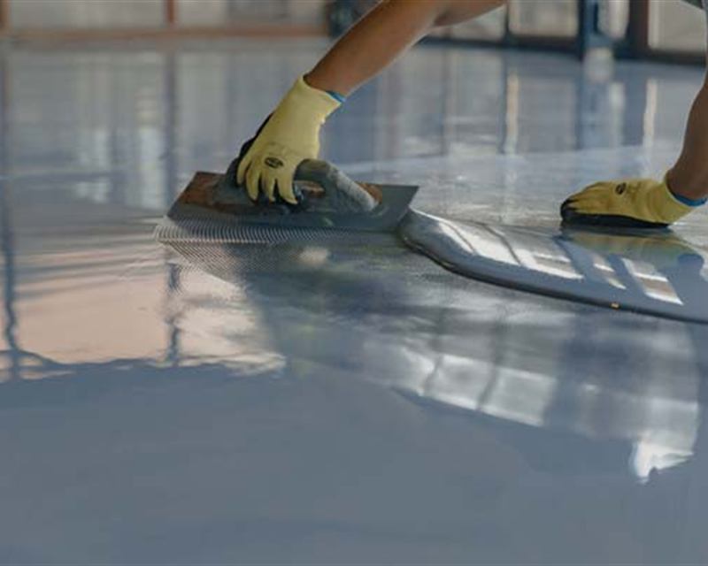 Finished garage with epoxy floors in Central Arkansas