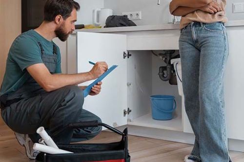 Homeowner completing fall maintenance to prepare home for winter